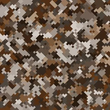 Seamless digital desert pixel camo texture vector for army textile print Stockillustratie