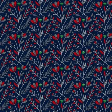 Seamless digital floral pattern for wallpaper bedding fashion textiles Stock Illustration