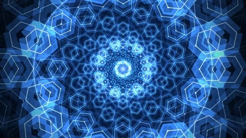 Seamless Digital Hex Tunnel Loop Stock Footage 340875153