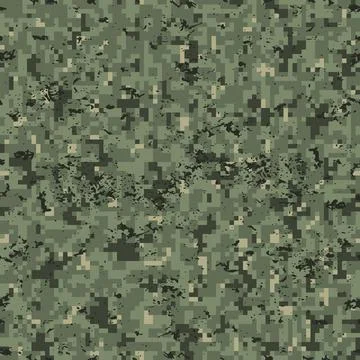 Seamless digital pattern green camouflage grunge Stock Illustration