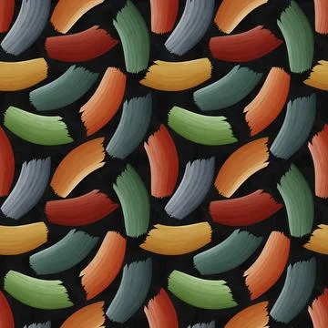 Seamless digital pattern with multicolored brush strokes Stock Illustration
