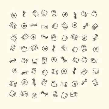 Seamless Digital Payment Icons Pattern for Financial Business Website Backg.. Иллюстрация