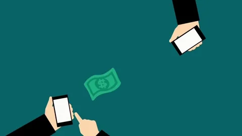 Seamless Digital Payment on Smartphone Loop Animation Stock Footage 319927461