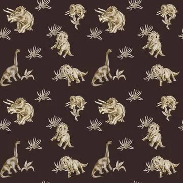 Seamless dino pattern Illustration . Design for fabric, manufacturing, baby.. Stock Illustration