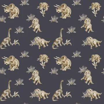Seamless dino pattern Illustration . Design for fabric, manufacturing, baby.. Stock Illustration