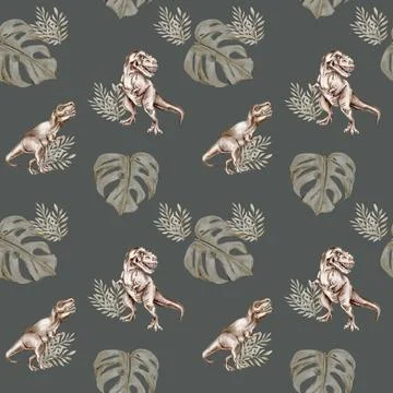 Seamless dino pattern Illustration . Stock Illustration