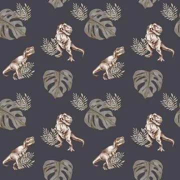 Seamless dino pattern Illustration . Illustrazione stock