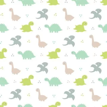 Seamless dinosaur pattern Stock Illustration