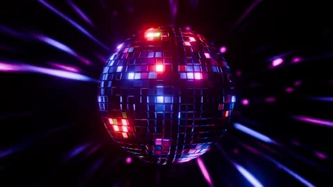Seamless Disco Ball VJ Loop - Retro Neon Laser Light Show Backdrop for Club DJs Stock Footage 342348430