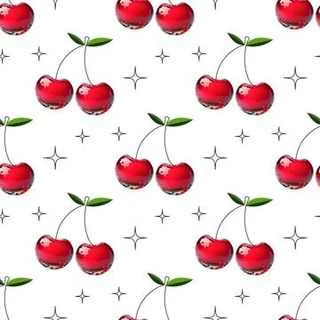 Seamless disco mirror ball pattern cherry. Mosaic style イラスト素材