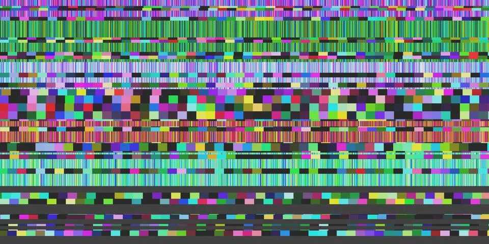 Seamless Display Error Glitch Background. Stock Photos