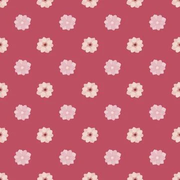 Seamless ditsy floral pattern with simple style little anemone flower buds si Stock Illustration
