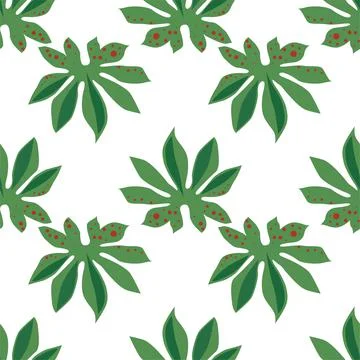 Seamless ditsy floral pattern with trendly plants on white background. Vector Иллюстрация