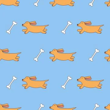 Seamless dog and bone pattern background. イラスト素材