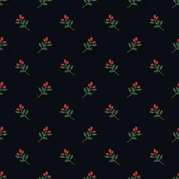 Seamless dogrose pattern Stock Illustration