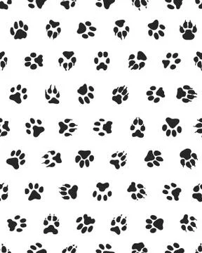 Seamless of dogs paws Stock Illustration