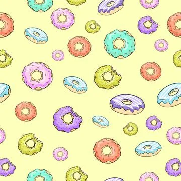 Seamless donut background Illustrazione stock