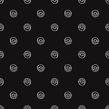 Seamless donut pattern. Doodle vector pattern with donut. donut background Stock Illustration