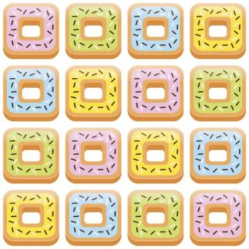 Seamless donut pattern Stock Illustration