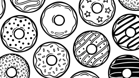Seamless Donut Pattern Loop on Light Background (2) Vídeos de archivo 333821618