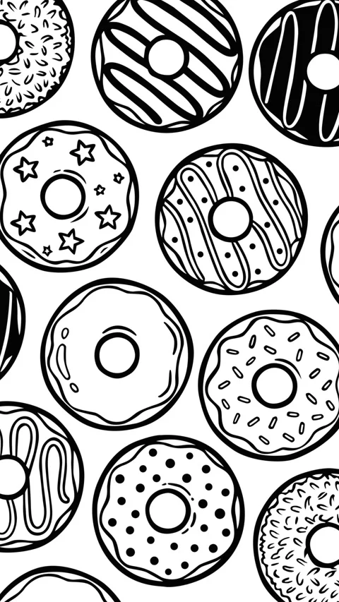 Seamless Donut Pattern Loop on Light Background 스톡 동영상 333822475
