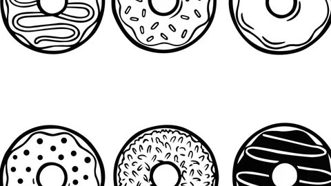 Seamless Donut Pattern Motion on Light Background (2) Vídeos de archivo 333820801