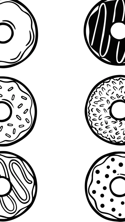 Seamless Donut Pattern Motion on Light Background 库存影片 333820873