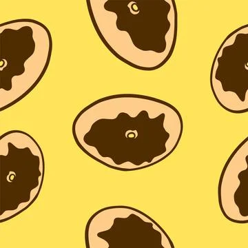 Seamless donuts pattern in cartoon flat style Stock Illustration