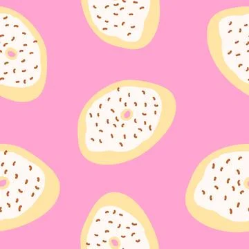 Seamless donuts pattern in cartoon flat style Stock Illustration