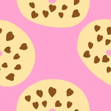 Seamless donuts pattern in cartoon flat style Stock Illustration