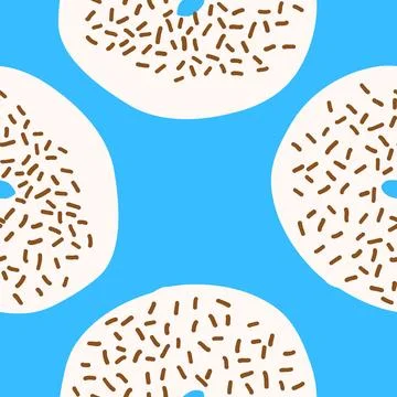 Seamless donuts pattern in cartoon flat style Stock Illustration