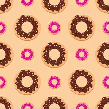 Seamless donuts pattern Stock Illustration