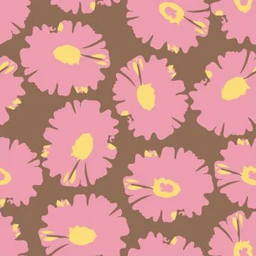 Seamless doodle abstract flowers pattern background , greeting card or fabric Stock Illustration