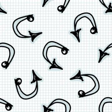 Seamless doodle arrow sketches vector pattern. Simple hand drawn narrow scribble Stock Illustration