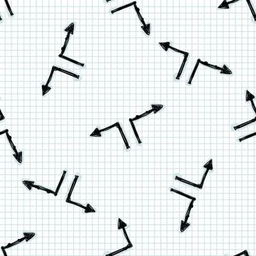Seamless doodle arrow sketches vector pattern. Simple hand drawn narrow scribble Stock Illustration