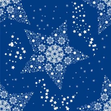 Seamless doodle background with star Stock Illustration