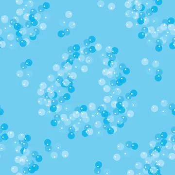 Seamless doodle blue bubble shape pattern background. Illustrazione stock