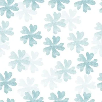 Seamless doodle blue flower pattern background Illustrazione stock