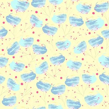 Seamless doodle colourful flower pattern background Illustrazione stock