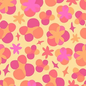 Seamless doodle cute flowers pattern background , greeting card or fabric Stock Illustration