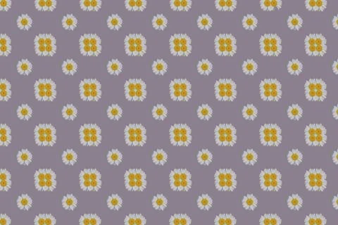 Seamless doodle daisy pattern.Seamless pattern of white daisies Stock Photos