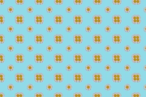Seamless doodle daisy pattern.Seamless pattern of white daisies Foto stock
