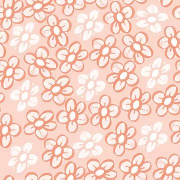 Seamless doodle flower pattern background Stock Illustration