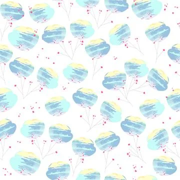 Seamless doodle flower pattern background Stock Illustration