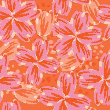 Seamless doodle flowers pattern background , greeting card Stock Illustration