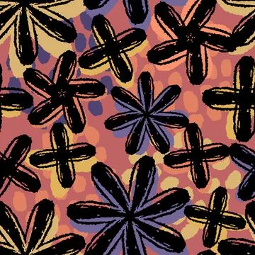 Seamless doodle flowers pattern background , greeting card or fabric Stock Illustration