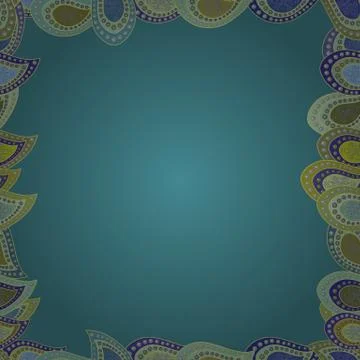 Seamless. Doodle frame consists of yellow, blue and neutral border. Vector Backg Stockillustratie