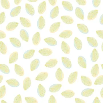 Seamless doodle leaf on white background , cute greeting card or fabric Stock Illustration