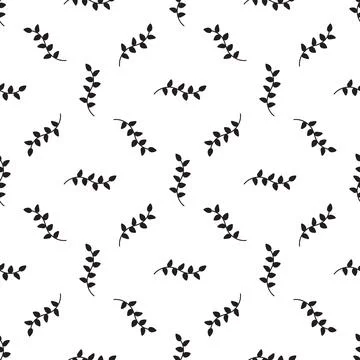 Seamless doodle leaves pattern for coloring book. Ethnic, floral, retro, vect Stock Illustration