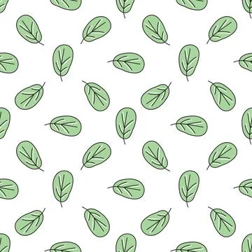Seamless doodle leaves pattern for coloring book. Ethnic, floral, retro, vect Stock Illustration